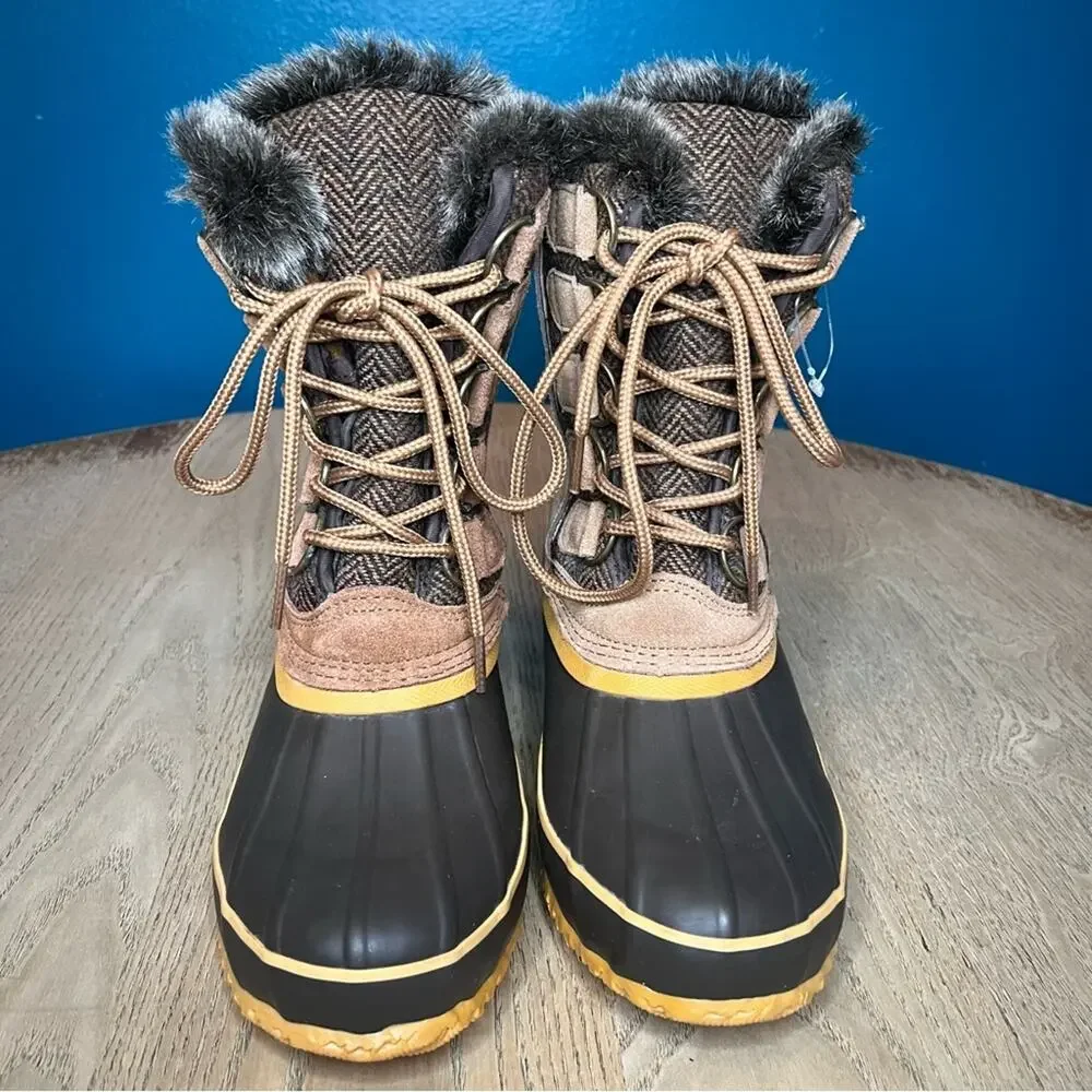 Arctic Plunge Rhonda Faux Fur Lined Suede Duck Boots Winter Waterproof Women’s 8